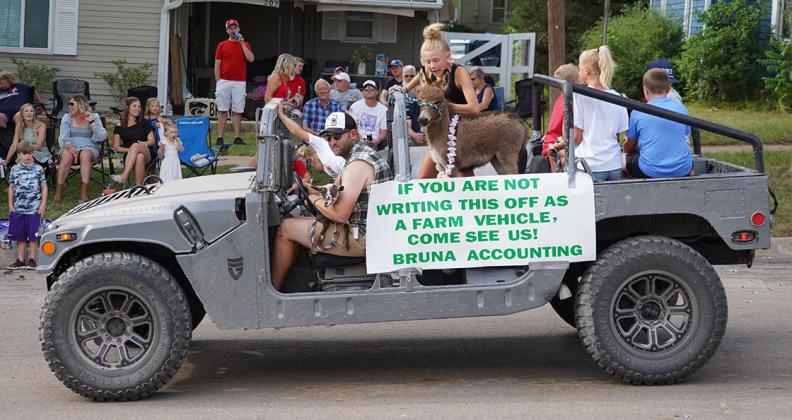 Is Derek Bruna the GOAT or an... donkey? Both critters rode with him in his Bruna Accounting entry, one of the at-large parade winners.