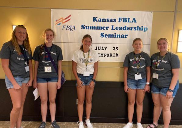 On July 25 Linn FBLA officers Claire Beikmann, Sophia Bott, Carissa Kolle, Kelsay Mueller and Camryn Beikmann attended the summer leadership seminar in Emporia.